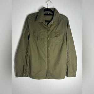 Ellen Amber Women’s Green Cotton Casual Shirt Size XXL EU/ XL US Long Sleeve